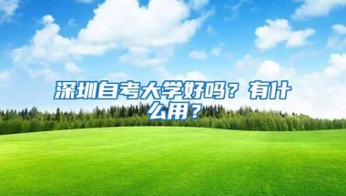 深圳自考大学好吗？有什么用？