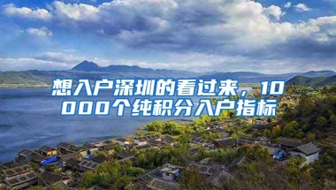 想入户深圳的看过来，10000个纯积分入户指标