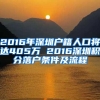 2016年深圳户籍人口将达405万 2016深圳积分落户条件及流程