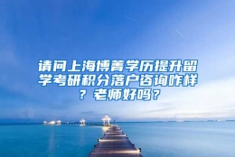 请问上海博菁学历提升留学考研积分落户咨询咋样？老师好吗？