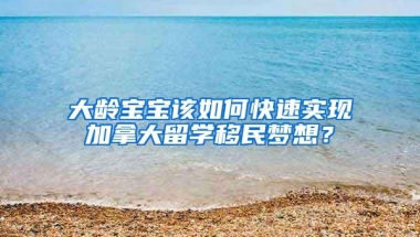 大龄宝宝该如何快速实现加拿大留学移民梦想？