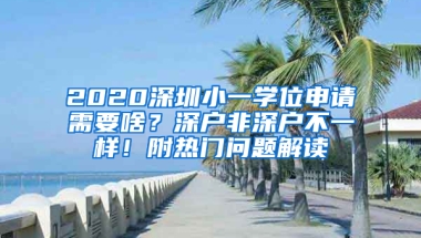 2020深圳小一学位申请需要啥？深户非深户不一样！附热门问题解读