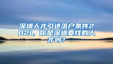 深圳人才引进落户条件2021，你是深圳要找的人才吗？