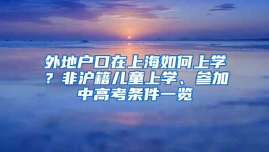 外地户口在上海如何上学？非沪籍儿童上学、参加中高考条件一览