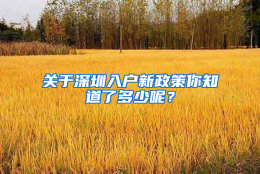 关于深圳入户新政策你知道了多少呢？