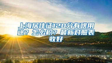 上海居住证120分有啥用途？怎么积？最新对照表收好