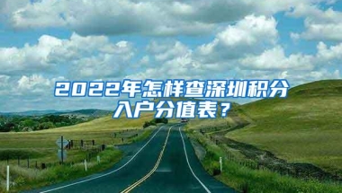 2022年怎样查深圳积分入户分值表？