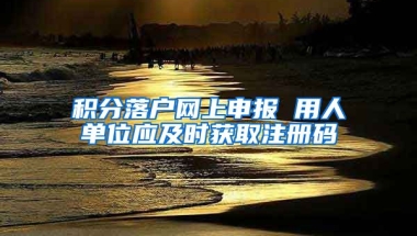 积分落户网上申报 用人单位应及时获取注册码