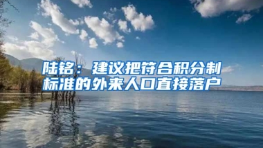 陆铭：建议把符合积分制标准的外来人口直接落户