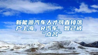 新能源汽车人才可直接落户上海，R汽车、智己被“点名”