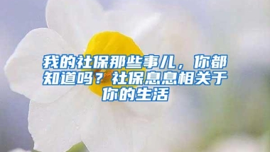 我的社保那些事儿，你都知道吗？社保息息相关于你的生活