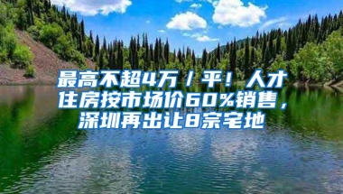 最高不超4万／平！人才住房按市场价60%销售，深圳再出让8宗宅地