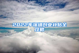 2022年深圳创业补贴全攻略