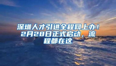 深圳人才引进全程网上办！2月28日正式启动，流程都在这