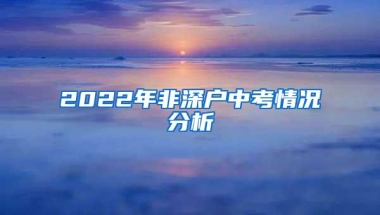 2022年非深户中考情况分析