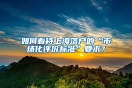 如何看待上海落户的“市场化评价标准”要求？