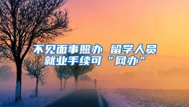 不见面事照办 留学人员就业手续可“网办”