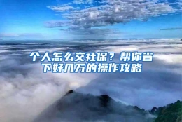 个人怎么交社保？帮你省下好几万的操作攻略