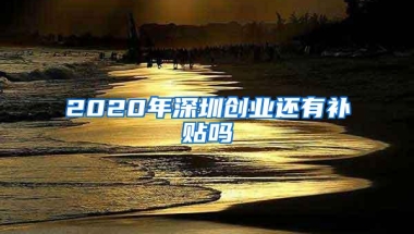 2020年深圳创业还有补贴吗