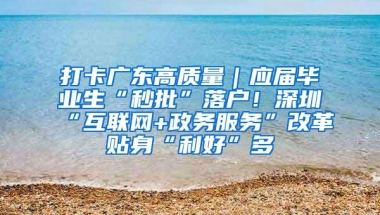 打卡广东高质量｜应届毕业生“秒批”落户！深圳“互联网+政务服务”改革贴身“利好”多