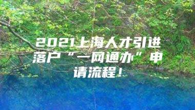 2021上海人才引进落户“一网通办”申请流程！