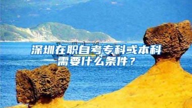 深圳在职自考专科或本科需要什么条件？